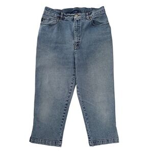 Ralph Lauren Jeans Co. Womens Sz 12 Medium Wash Cropped Denim Jeans Straight Leg